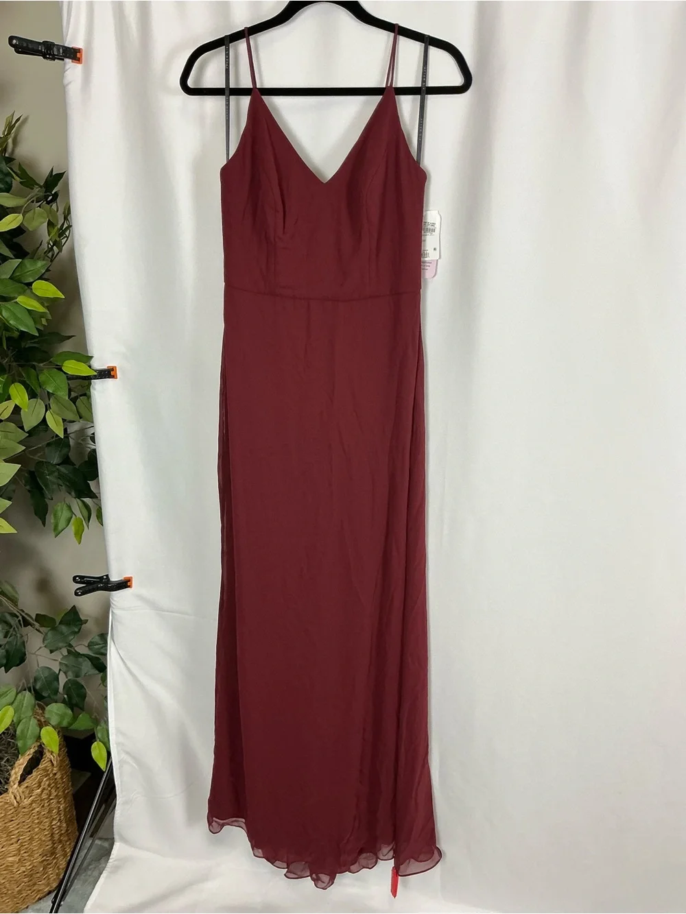 After Six Cabernet V-Neck Cowl-Back Chiffon Maxi Dress - Picture 2 of 9